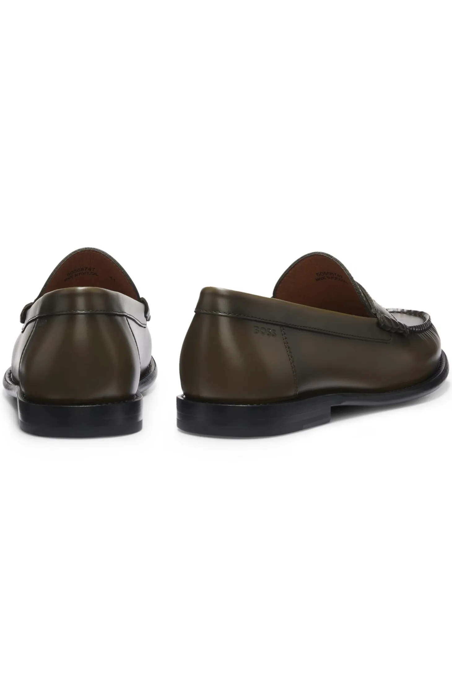 Mokassins aus Leder mit Pennyloafer-Besatz