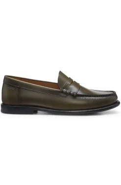 Mokassins aus Leder mit Pennyloafer-Besatz