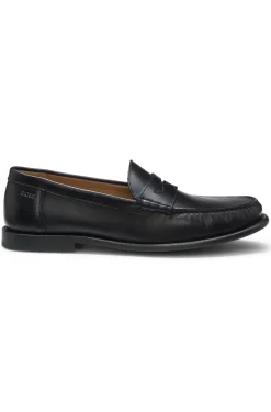 Mokassins aus Leder mit Pennyloafer-Besatz