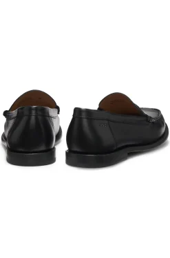 Mokassins aus Leder mit Pennyloafer-Besatz