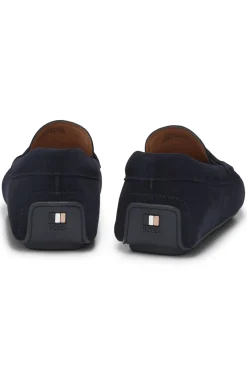 Mokassins aus Veloursleder mit Pennyloafer-Detail