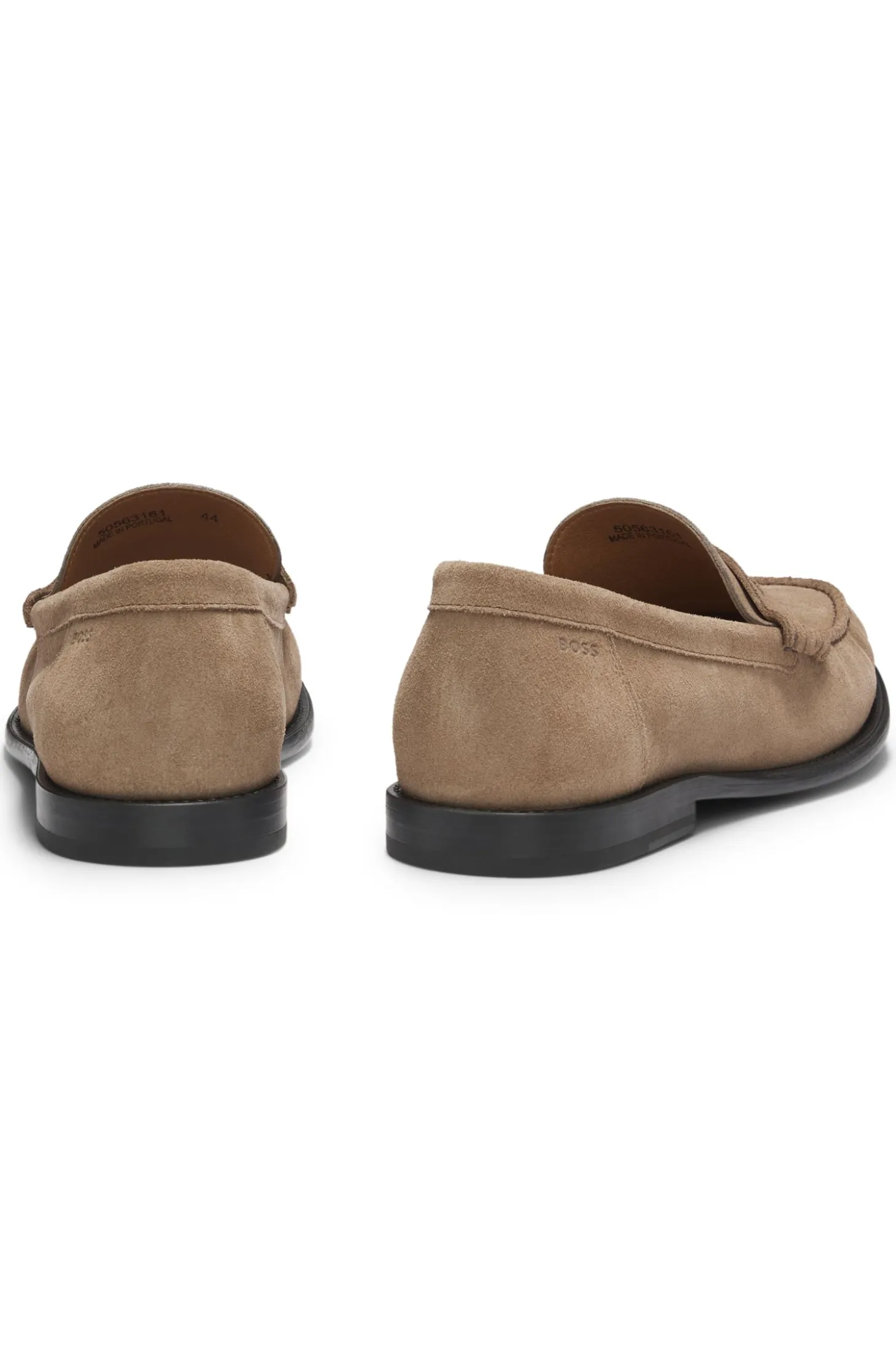 Mokassins aus Veloursleder mit Pennyloafer-Detail und geprägtem Logo