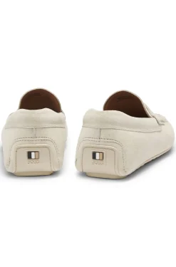 Mokassins aus Veloursleder mit Pennyloafer-Detail