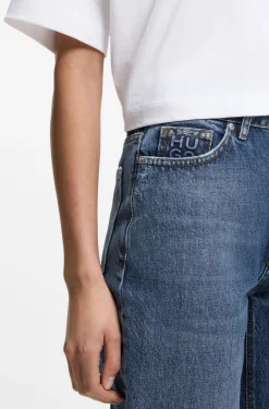 Mom-Fit Jeans aus blauem Denim