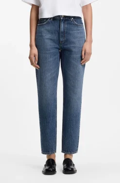 Mom-Fit Jeans aus blauem Denim