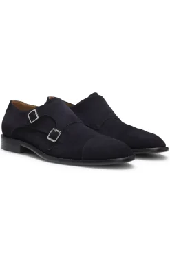 Monkstraps aus Veloursleder mit Doppelriemchen