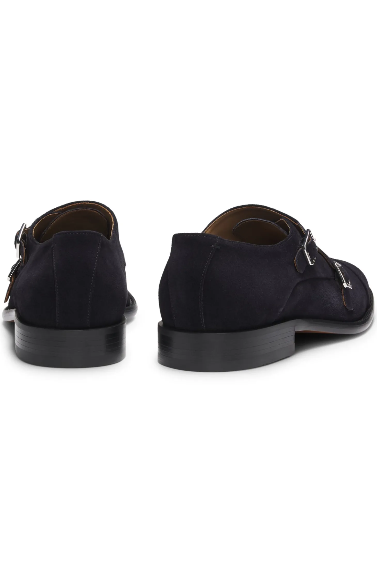 Monkstraps aus Veloursleder mit Doppelriemchen