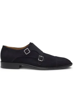 Monkstraps aus Veloursleder mit Doppelriemchen