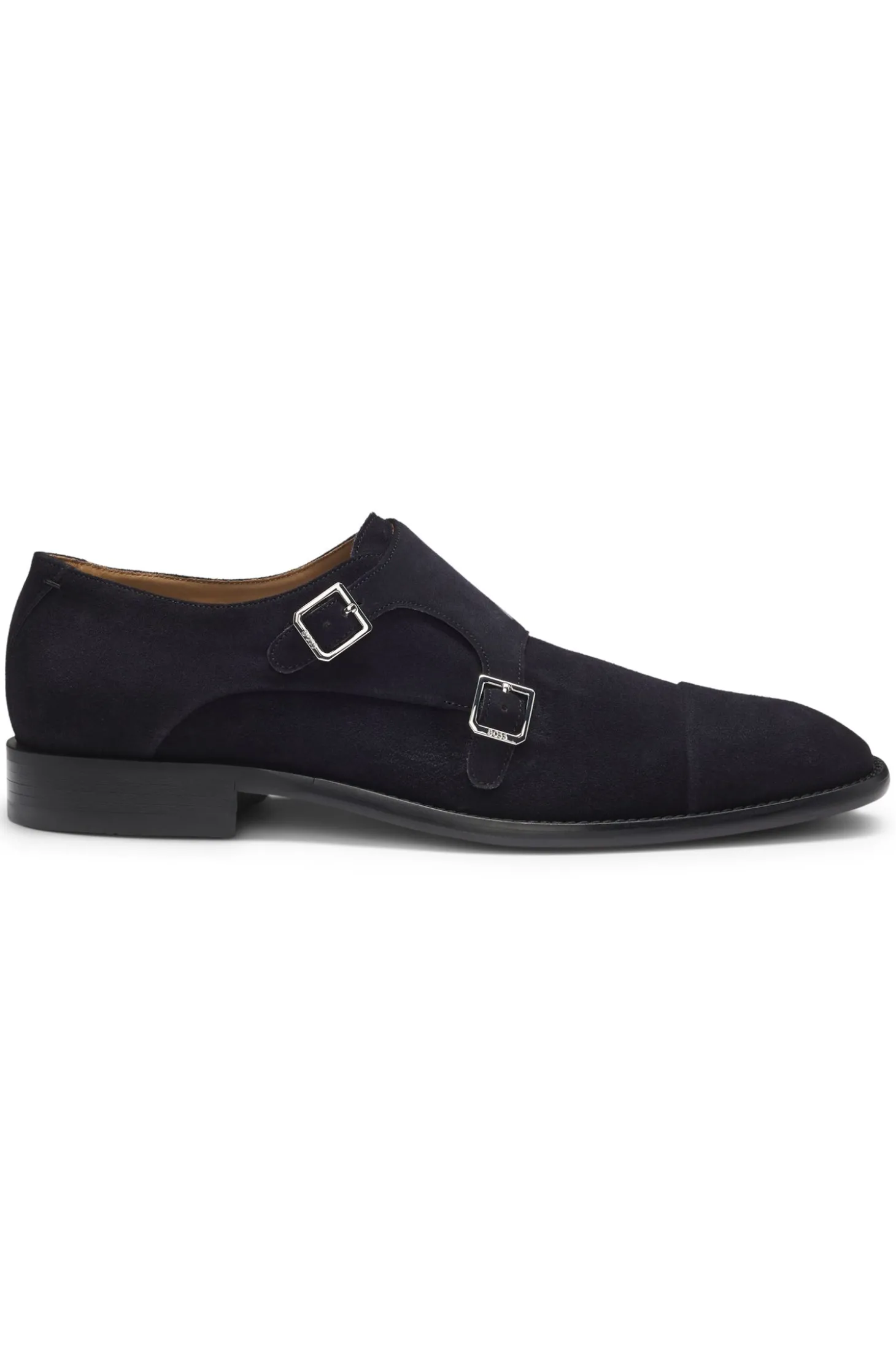 Monkstraps aus Veloursleder mit Doppelriemchen