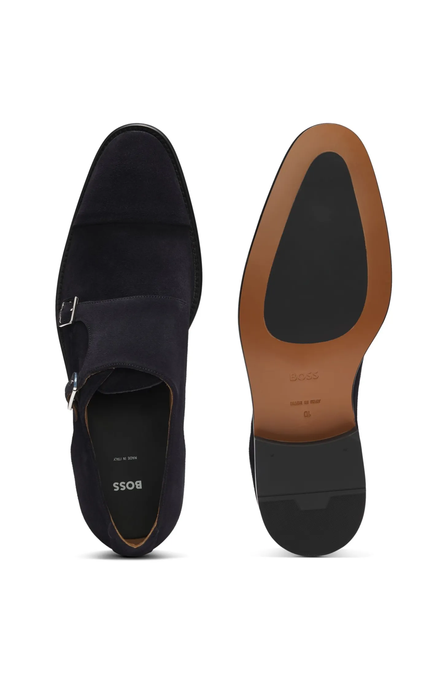 Monkstraps aus Veloursleder mit Doppelriemchen