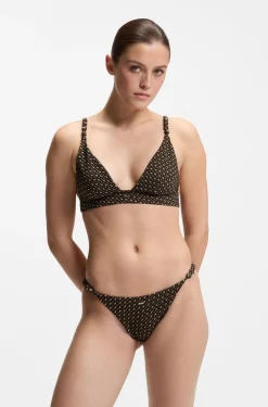 Monogramm-gemustertes Bikini-Top mit herausnehmbarer Wattierung
