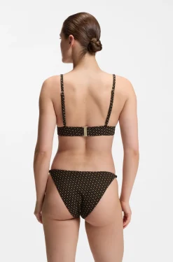 Monogramm-gemustertes Bikini-Top mit herausnehmbarer Wattierung
