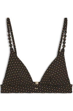 Monogramm-gemustertes Bikini-Top mit herausnehmbarer Wattierung
