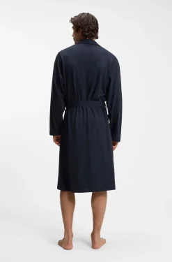 Morgenmantel aus Baumwoll-Jersey mit Logo-Stickerei