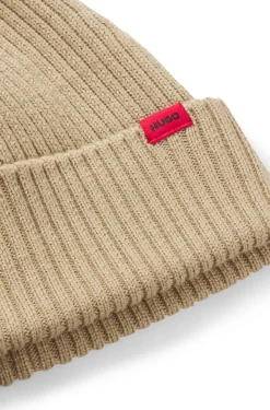 Mütze aus Schurwolle mit Logo-Label