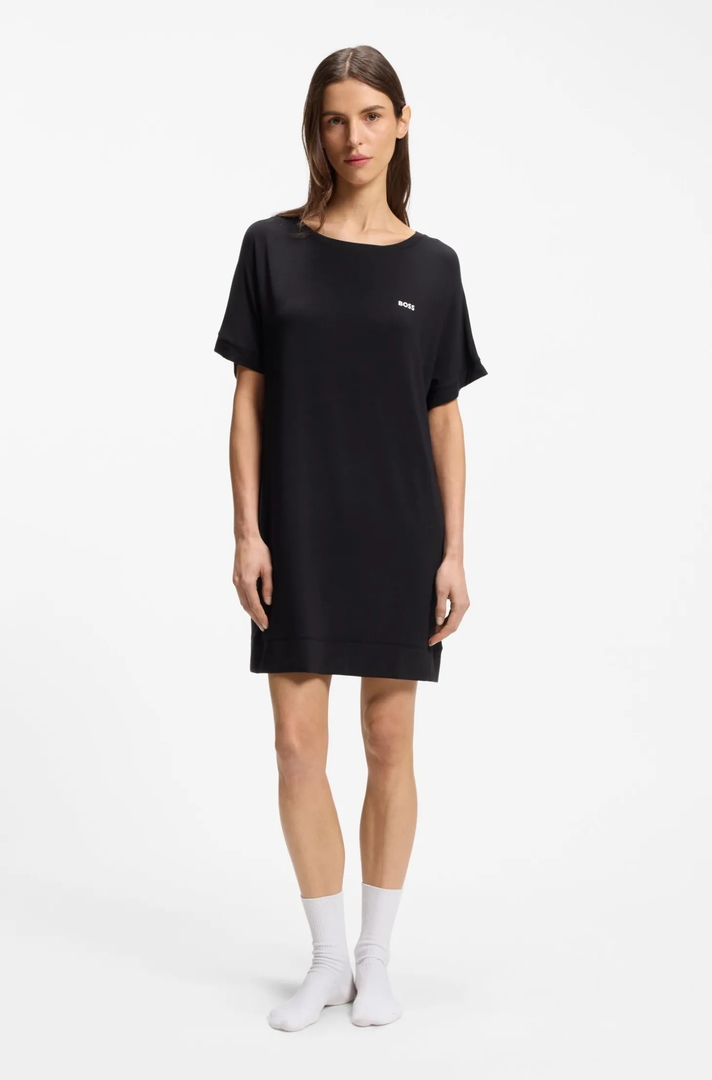 Nachthemd aus Stretch-Jersey mit Logo-Print