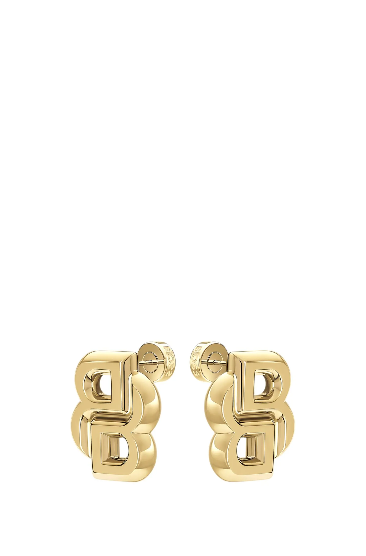 Ohrringe mit Double-B-Monogramm in hellem Gelbgoldton