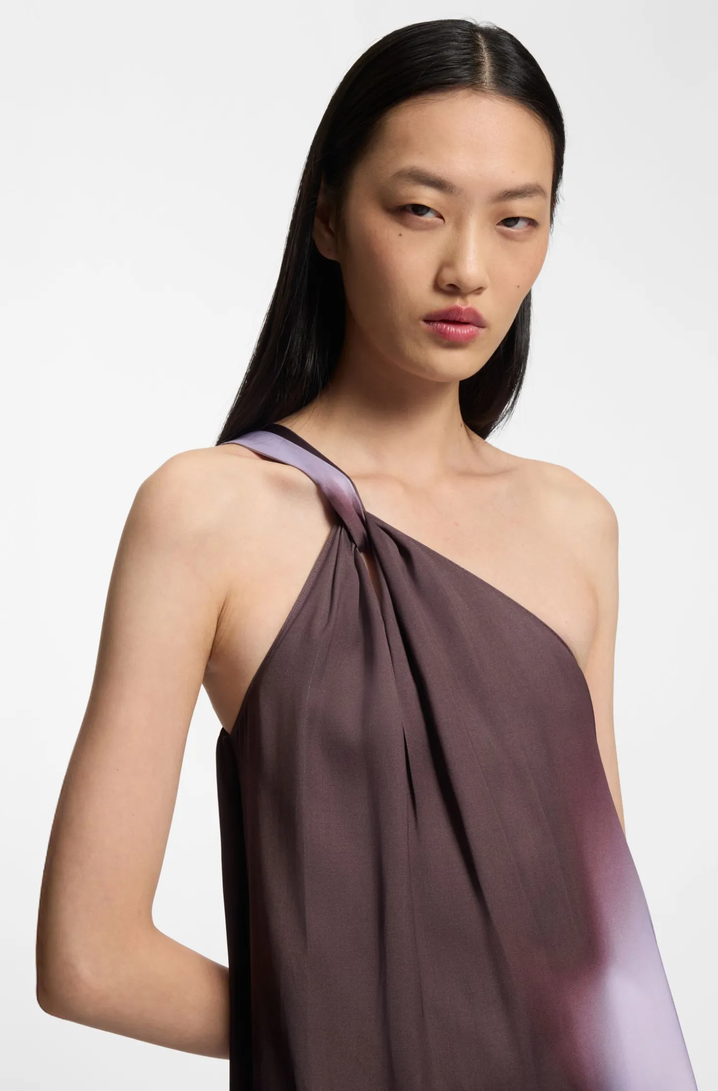 One-Shoulder-Kleid mit Blumenprint