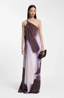 One-Shoulder-Kleid mit Blumenprint