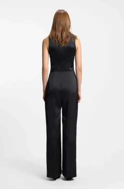 Overall aus Satin mit Wasserfall-Ausschnitt