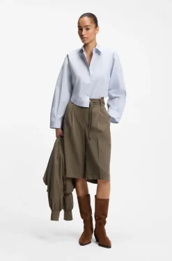 Oversized Bluse aus Baumwoll-Popeline