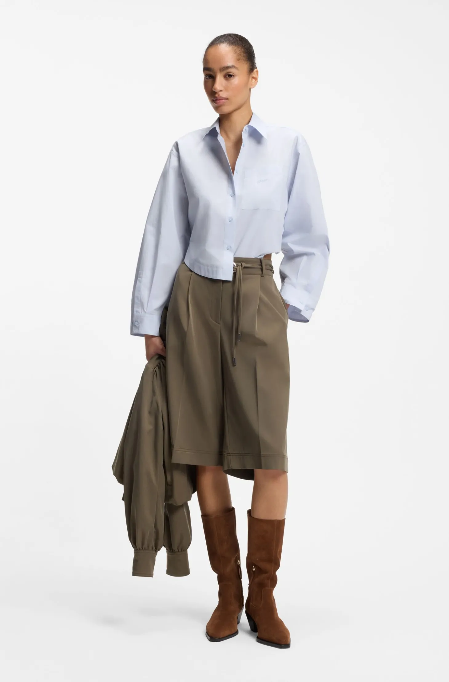 Oversized Bluse aus Baumwoll-Popeline