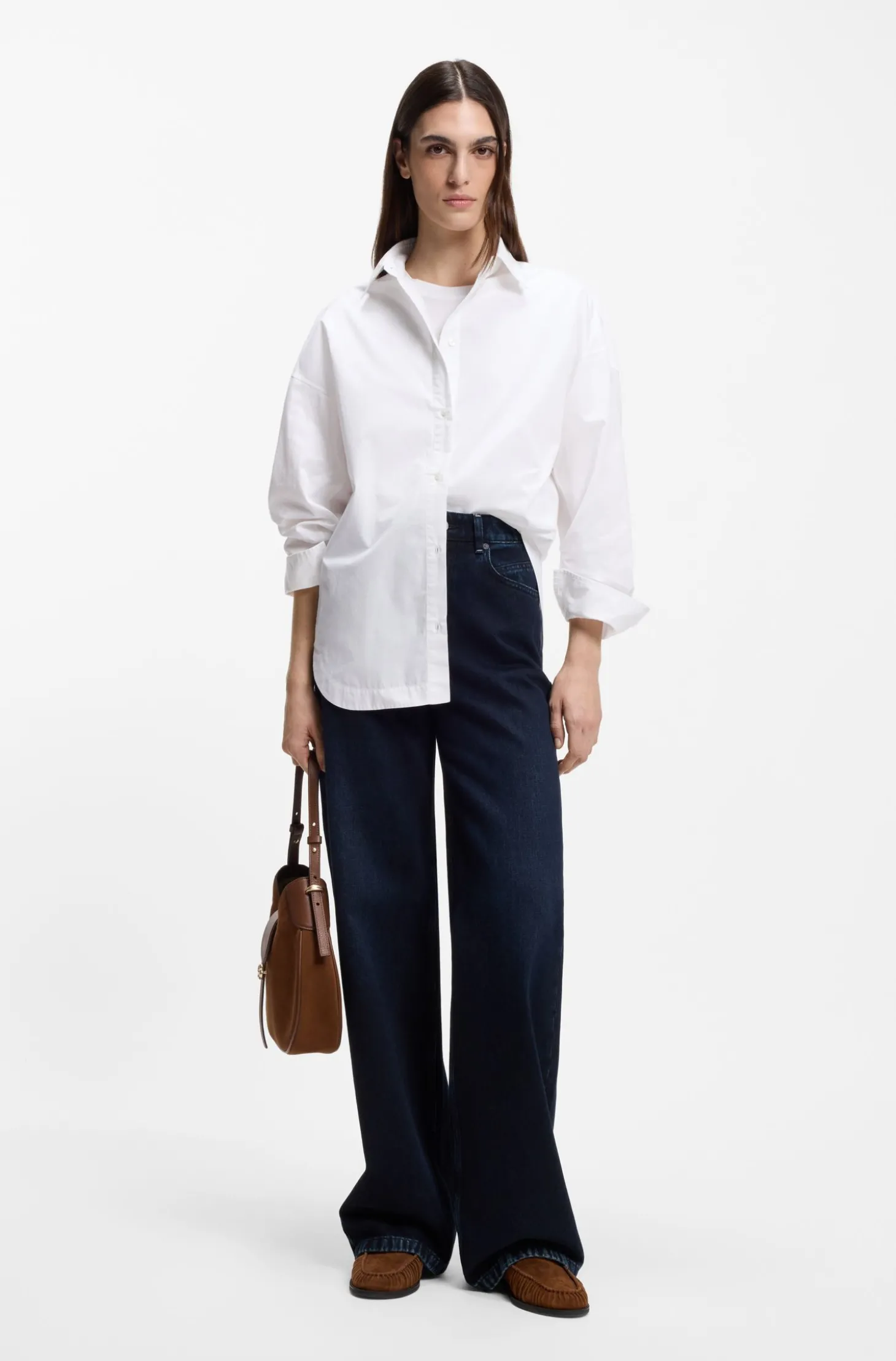 Oversized Bluse aus Baumwoll-Popeline