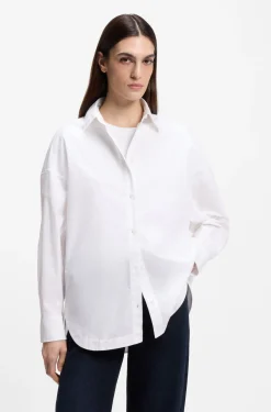 Oversized Bluse aus Baumwoll-Popeline