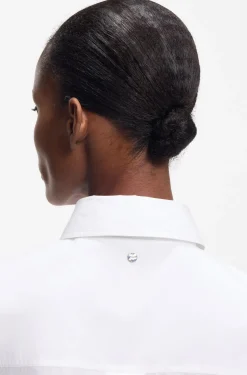 Oversized Bluse aus Baumwoll-Popeline und Organza
