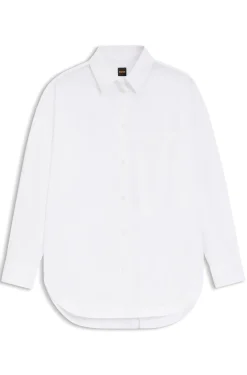Oversized Bluse aus Baumwoll-Popeline und Organza
