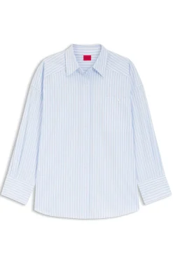 Oversized Bluse aus gestreifter Baumwoll-Popeline