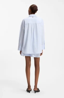 Oversized Bluse aus gestreifter Baumwoll-Popeline