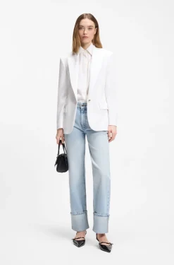 Oversized Bluse mit Burnout-Logo-Print