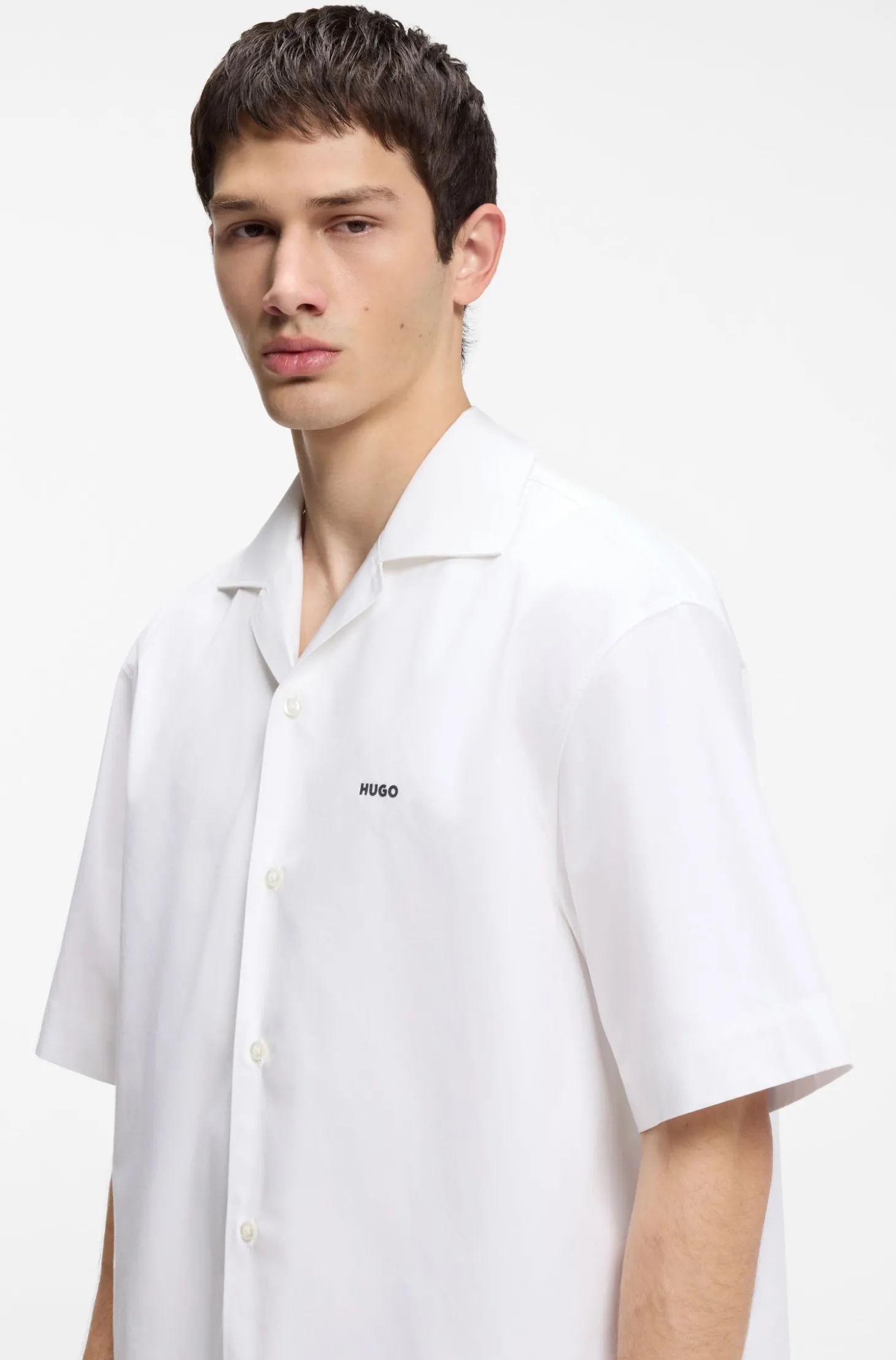 Oversized-Fit Hemd aus Baumwolle mit Paper-Touch-Effekt
