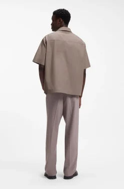 Oversized-Fit Hemd aus Baumwolle mit Paper-Touch-Effekt