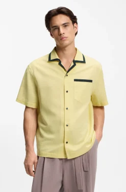 Oversized-Fit Hemd aus Leinen und Baumwolle
