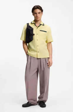 Oversized-Fit Hemd aus Leinen und Baumwolle
