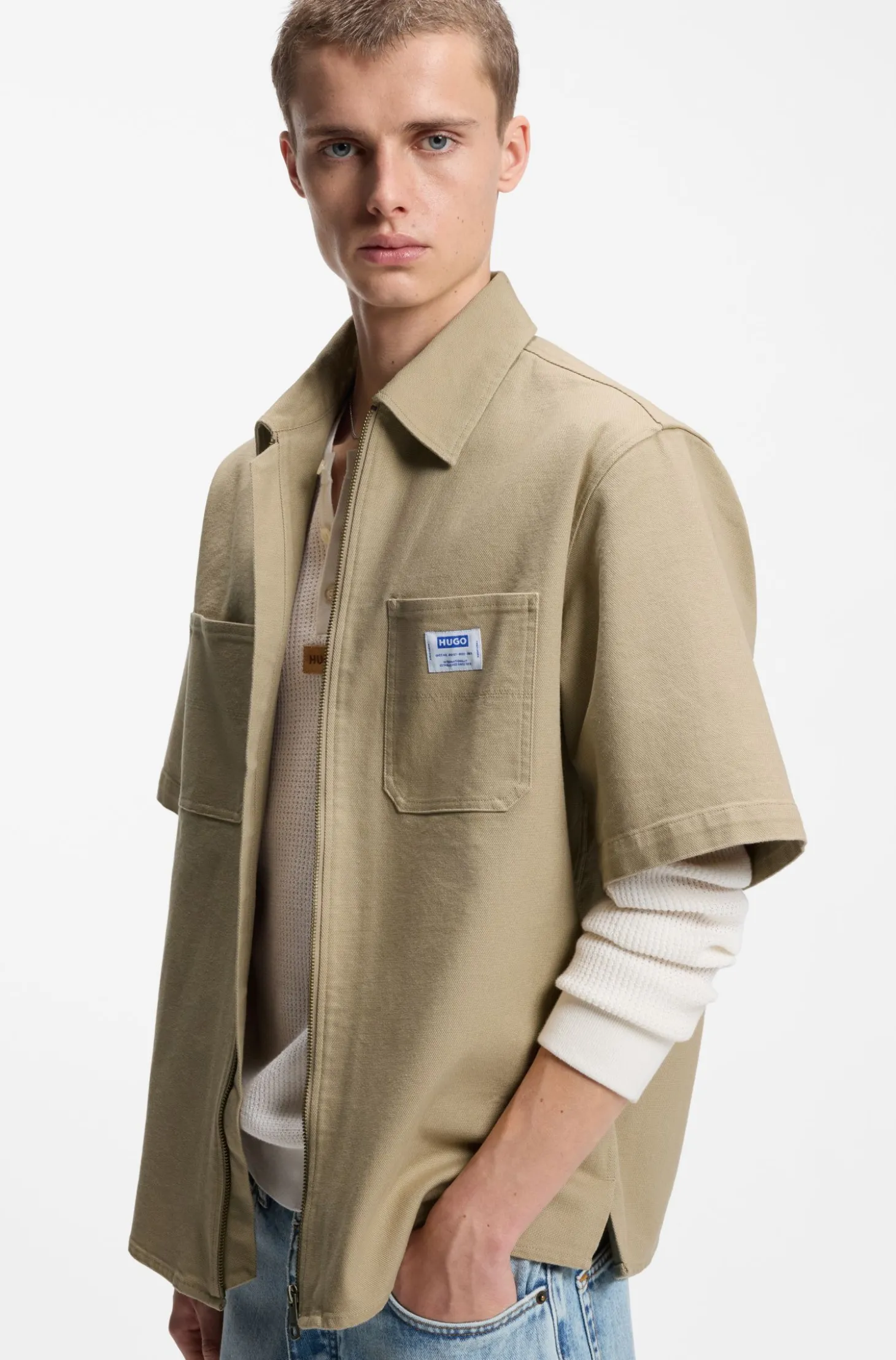 Oversized-Fit Hemd aus Stretch-Baumwolle