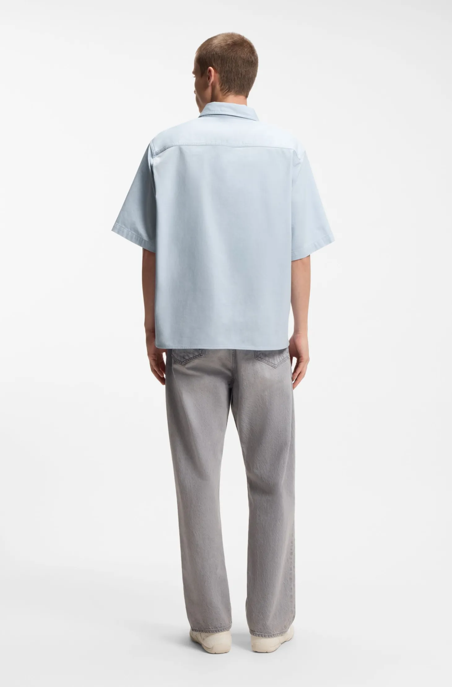 Oversized-Fit Hemd aus strukturierter Baumwolle mit aufgesetzten Taschen