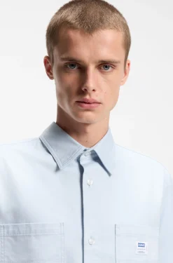Oversized-Fit Hemd aus strukturierter Baumwolle mit aufgesetzten Taschen