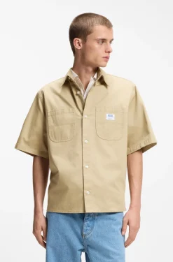 Oversized-Fit Hemd aus strukturierter Baumwolle mit aufgesetzten Taschen