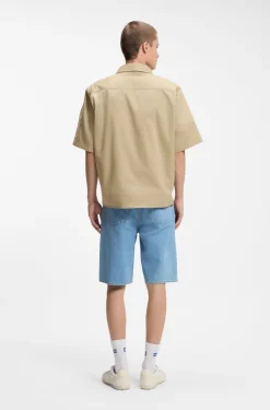 Oversized-Fit Hemd aus strukturierter Baumwolle mit aufgesetzten Taschen