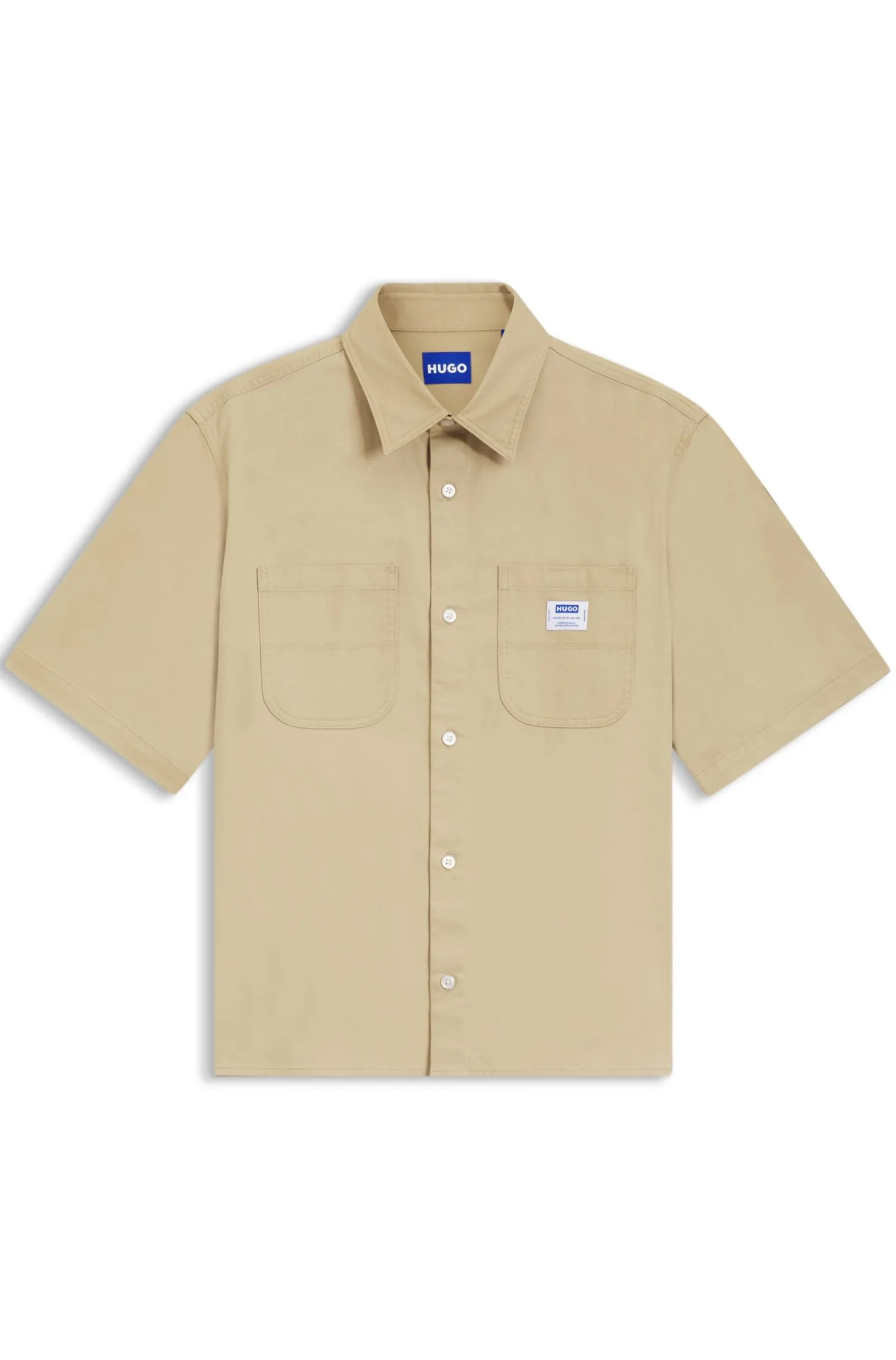 Oversized-Fit Hemd aus strukturierter Baumwolle mit aufgesetzten Taschen