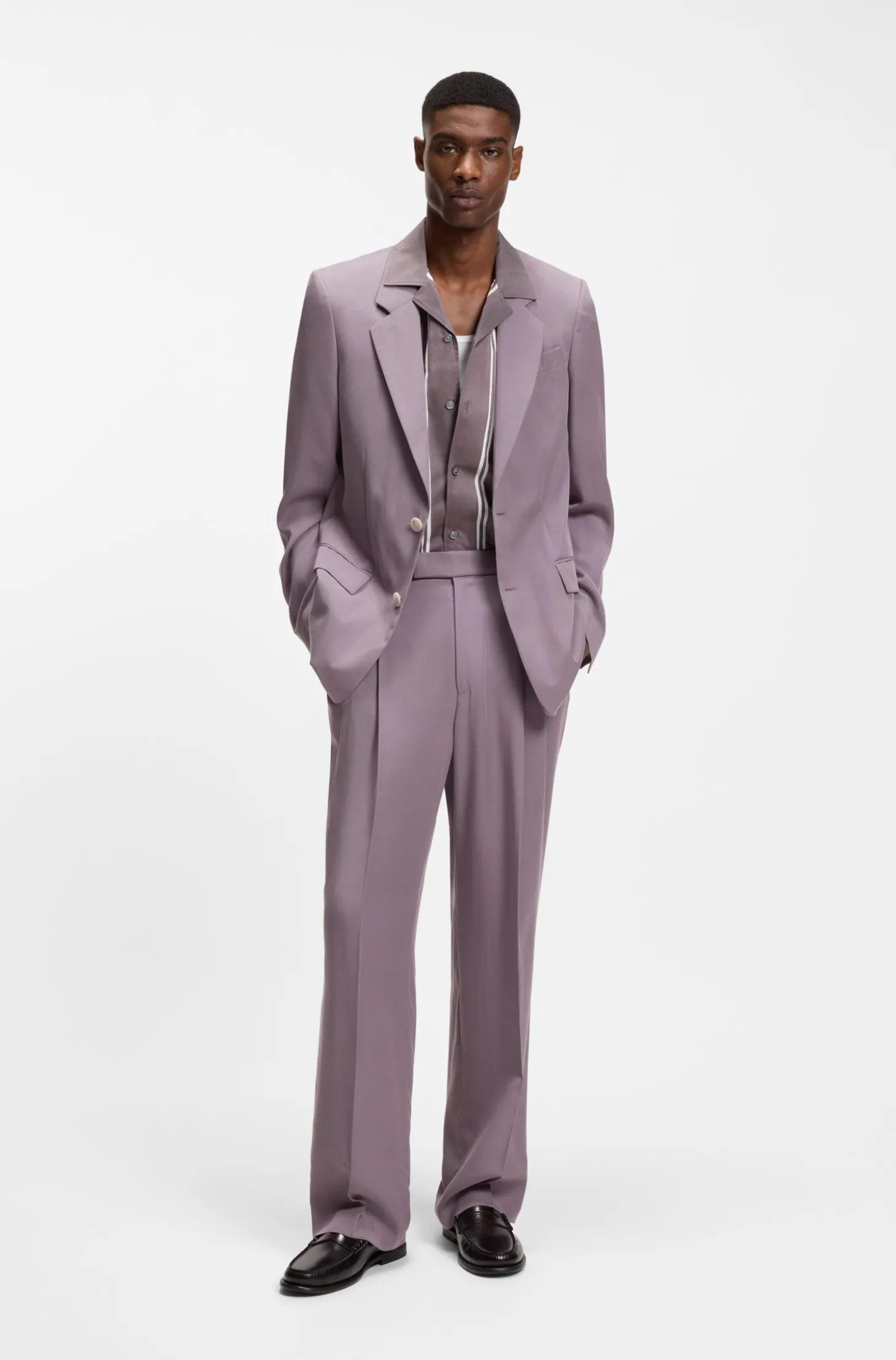 Oversized-Fit Hose aus drapiertem Twill