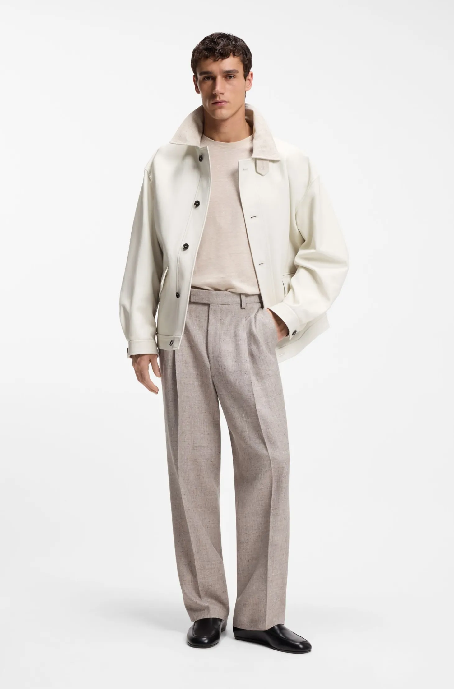 Oversized-Fit Jacke aus Nappaleder