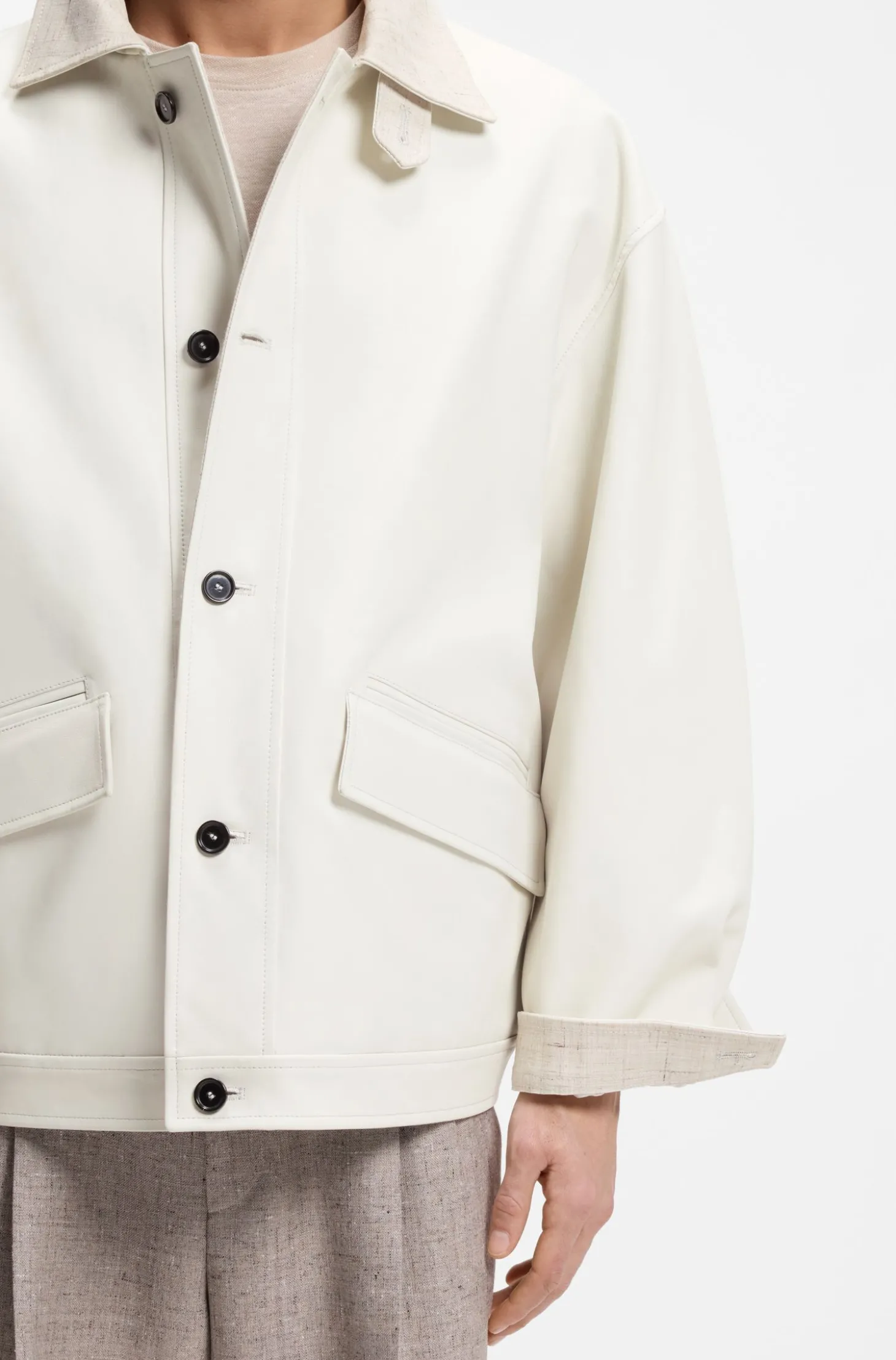 Oversized-Fit Jacke aus Nappaleder