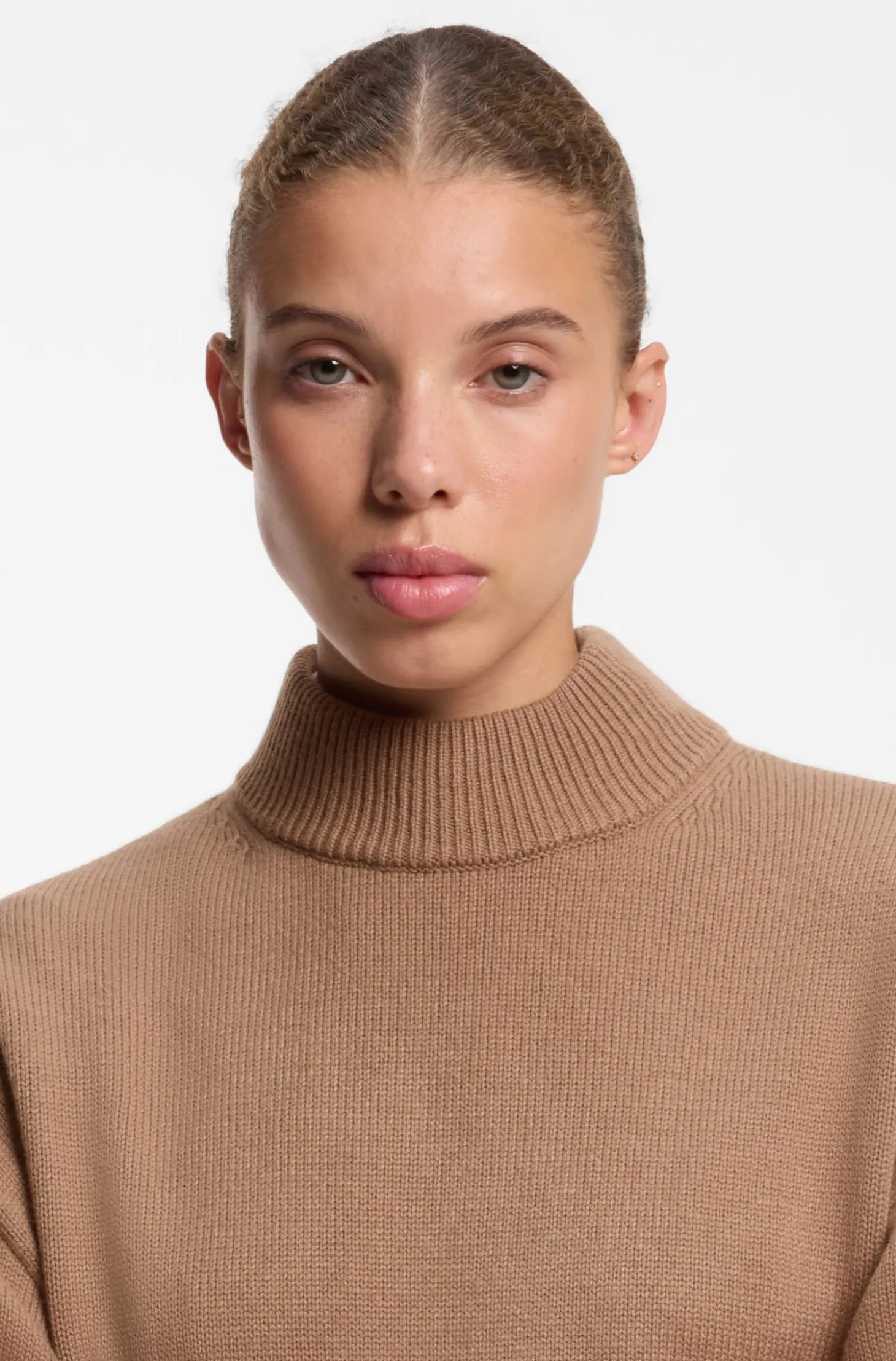 Oversized-Fit Strickkleid mit Stehkragen