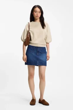 Oversized-Fit Sweatshirt mit kurzen Ballonärmeln