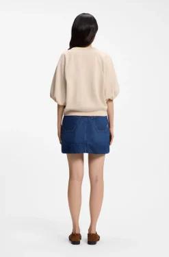Oversized-Fit Sweatshirt mit kurzen Ballonärmeln