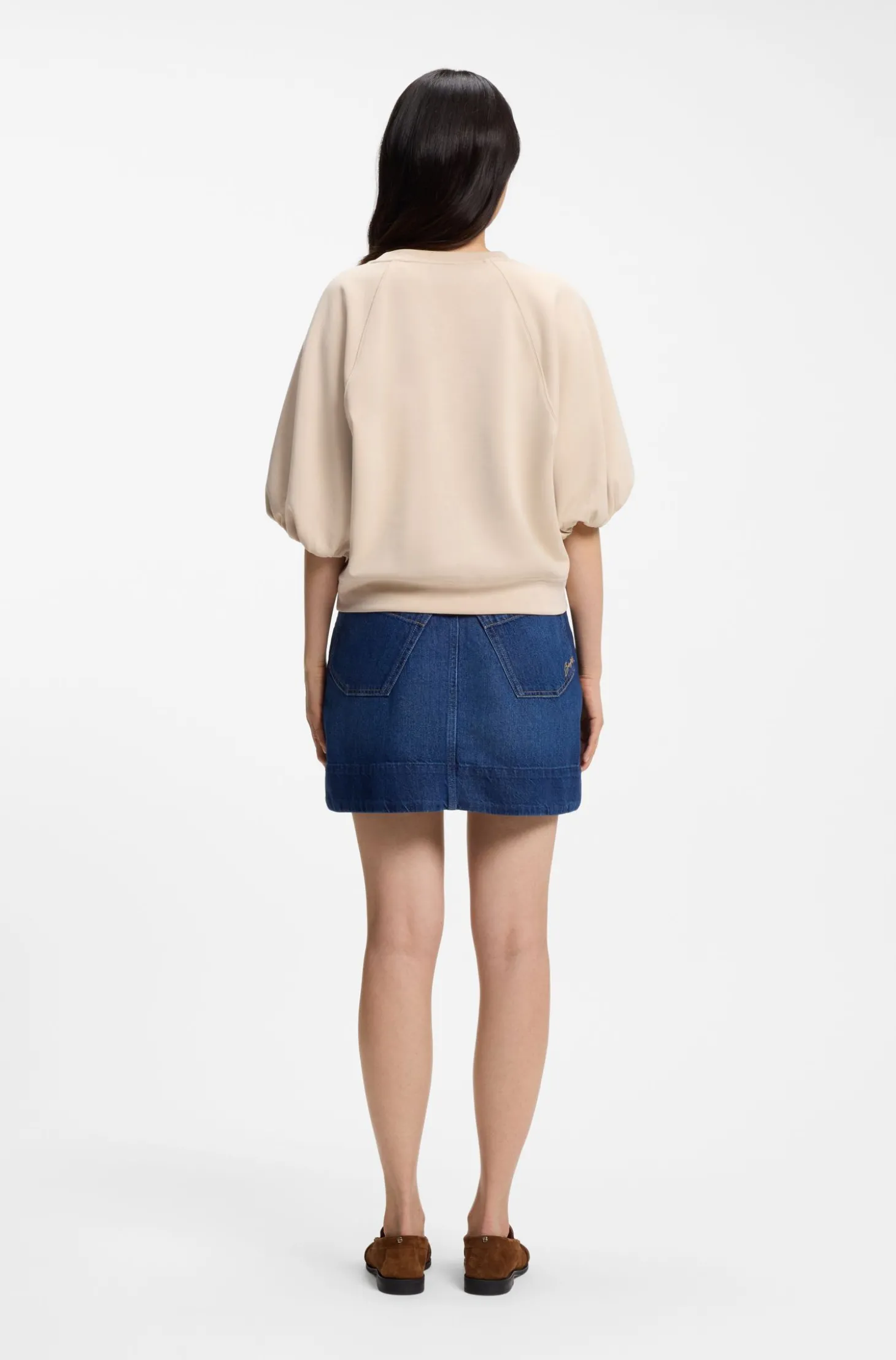 Oversized-Fit Sweatshirt mit kurzen Ballonärmeln